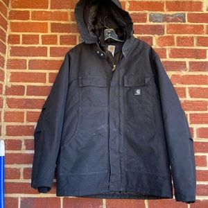 Carhartt Black Duck Canvas Arctic Quilt Lined Insulated Hooded sz L Tall